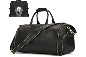 NEWSBIRDS Anzugsack, Reisetasche Herren echt Leder, Weekender Kleidersack Reisetasche Anzugsack 2 in 1 Garment Bag mit Schuhfach, Sporttasche Weekender Reisetasche für Herren, Dunkelbraun