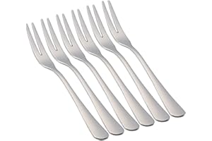 ETREXONLINE 6 Fourchettes à Apéritif, Fourchettes à Cocktail, Fourchette à Dessert, Fourchettes à Fruits, 15x1,35 cm en Acier Inoxydable 18/0 Design Simple et Élégant