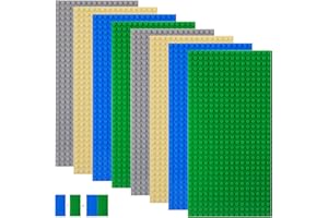 shineFinder Set di 8 pannelli compatibili con la maggior parte delle marche, piastre di base rettangolari 25,6 x 12,8 cm, con 16 x 32 gommini per giochi creativi
