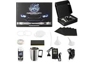 PureVision Auto - Professionelles Scheinwerfer-Renovierungsset für Autos 200 ml - Polieren, Restaurieren und Härten gegen Vergilbung, Kratzer, Trübung und Oxidation - TÜV-geprüft