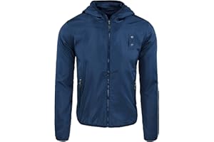 Evoga Giubbotto Giacca Trench Uomo Impermeabile Estivo Casual Slim Fit con Cappuccio