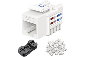 Cable Matters [UL Listed] Pacchetto da 25 pezzi, Connettori RJ45 per Cat6 Colore bianco Punch-Down Stand