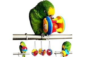 BNTTEAM ECOOLBUY 3PCS Cute Pet Bird Morsi Giocattolo Pappagallo Masticare Palla Giocattoli Altalena Gabbia Cockatiel Parrocchetto Cagnolino Gatto Giocare a Palla.