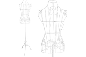 PrimoLiving Mannequin de couture en métal réglable en hauteur P-05941 - Blanc