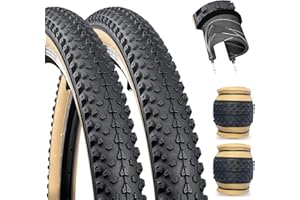 ZUKKA Conjunto de 2 pneus de Bicicleta de montanha 24/26/27,5/29 x 2,125 pneus dobráveis de substituição para Bicicleta elétrica BMX MTB