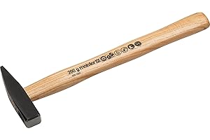 Meister Młotek ślusarski – waga głowy 200 g – wytrzymały trzonek z drewna jesionowego – głowica z odlewu stalowego/młotek inżynierski/młotek z trzonkiem jesionowym / 2211000