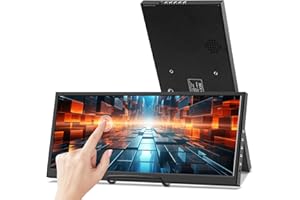 PRECHEN 12.3 Inch Touchscreen Secondary Monitor, IPS Stretched Bar LCD Travel Touch Display 1920 * 720 Mini HDMI USBC, Portable Touch Screen for Laptop Computer Windows Aida64 GPU CPU RAM Monitoring