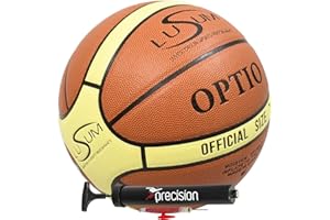 Lusum Optio Basketball Ball PU Leather Indoor Outdoor Basketball Size 5. Durable Basket Ball for all Conditions. Suitable for all Ages and Abilities. Comes with Pump Set Included