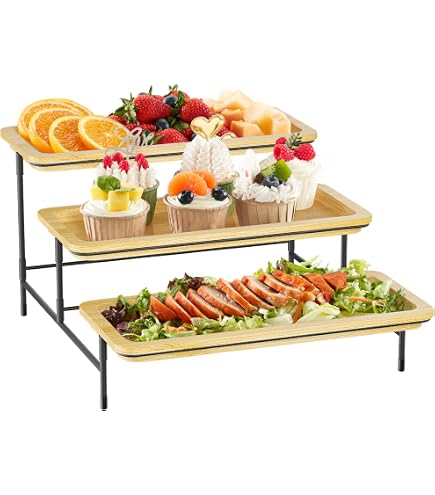 Ritzenhoff & Breker Tjäna Etagère 2-stufig mit Tellern, 28 cm, Servierturm inkl. 2 Dessertteller Sofia (20 cm), Spülmaschinenfest, Metall/Porzellan, Schwarz-Weiß Küche, Haushalt & Wohnen