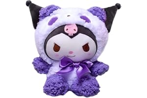 Clvsyh Poupée Kuromi, 25cm Jouets en Poupée Kuromi, Jouets Oreiller en Peluche Poupée, Poupée en Peluche Kuromi pour Les Fêtes d'enfants, Les Annivers (A)