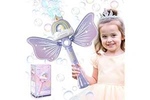 Aooess Princess Bubble Wand for 3+ Years Old Girls: Bubble Machine for 3 4 5 6 7 8 Years Old Kids Bubble Maker for Toddlers Birthday Presents Weddings Party Gifts Outdoor Bubbles Blowing Toys (Purple)