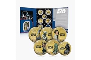 FANTASY CLUB Colección Oficial de Monedas Star Wars Triología Original | Set Premium de 6 Monedas Bañadas en Oro Edición Limitada y Certificada para Coleccionistas y Fans