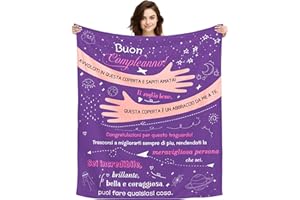 ACAROMAY Compleanno Regali per Femmine, Regali di Compleanno per Donne Compleanno Coperta Regali per Lei Mamma Amica Zia Nonna Decorazione Coperta Divano Ufficio Coperta (Regali Compleanno)