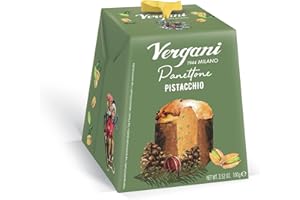 Vergani - Mini Panettone Pistache Mignon - Panettone italien traditionnel confectionné à Milan au délicieux goût de pistache - Gâteau de Noël typique en Italie - Idée cadeau Noël