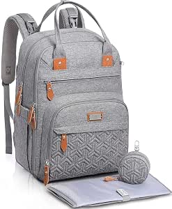WELAVILA Zaino Fasciatoio, Grande Borsa Porta Pannolini con Materassino  Fasciatoio, Cinghie per Passeggini, Tasche Isolanti Bottiglia, Zaino per il  Cambio Unisex per mamme e papà (Grigio) : Amazon.it: Prima infanzia