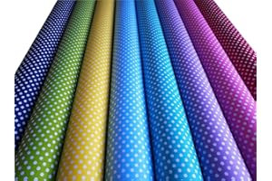 NEWAMISHQUILT 8 Stück 46 x 56 cm Stoffe zum Nähen Baumwolle,Patchwork Stoffe Paket，Stoff für mundschutzmasken， Stoff-Quadrate & Quiltingstoffe für Patchwork Handgemachten,Punkte