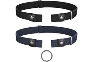 JasGood 2 sztuki pasków bez klamry, elastyczny, niewidoczny pasek, rozciągliwy pasek dla kobiet i mężczyzn, regulowany pasek bez sprzączki, do dżinsów i spodni