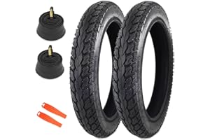 MEGHNA Lot de 2 pneus de vélo électrique 14 x 2,125 pouces 57-254 + 2 chambres à air 14 x 1,75/2,125 AV32 mm + 2 démonte-pneus pour vélo électrique Tire/Kids Bike Tire