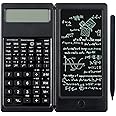 Scientific Calculator Foldable Desktop Calculator with Erasable Writing Board 10-Digit LCD Display Mathematical Physics/Geometry/Calculator for Student Teacher Office Business High School College