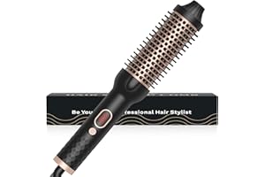 ATOPSKINS Thermal Brush Warmluftbürste 38 mm,Haarstyling Lockenbürste1.5 in, Volumen Haar Kamm Rundbürste,Hot Brush LCD-Anzeige 120-210℃,Dual Spannung Stylingbürsten für Reise, Geschenke für Frauen