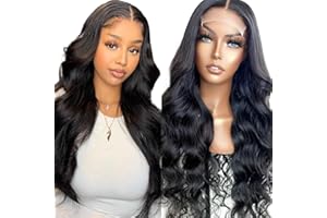 CREUOST 4X1 Lace Front Wig Brazilian Wigs Human Hair Body Wave Parrucca Capelli Veri delle Donne 4x1 Middle Part Lace Front Wig Unprocessed Lace Front Wig Human Hair Natural Black Color For Women 12 Inch
