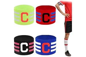 OHSN Fascia da Capitano Calcio 4 Pezzi Capitano Armband Fascia Capitano Elastico Multicolor Calcio Capitano Armband Fascia Uomo Captain's da Capitano Armbands Calcio Bambino Football Personalizzata
