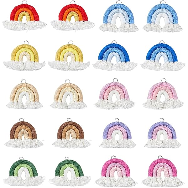 Bomboniere per portachiavi arcobaleno macramè, compleanno, matrimonio, baby shower, addio al nubilato, regali di ringraziamento per gli ospiti, tema Boho Rainbow - Italia