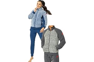 Lotto Tuta Donna Invernale Termica in Pile con Zip Intera - Tuta Donna Completa Grigio L EU 44 L
