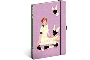 NOTIQUE Notatnik w linie z gumową taśmą 13 x 21 cm ok. A5, twarda okładka, notatnik, dziennik, dziennik dla dorosłych, damski (gołębi)