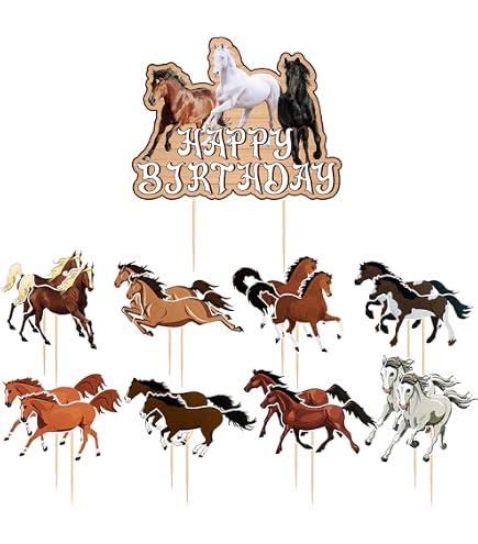 25 Pezzi Topper Cavallo Per Torta: Decorazioni Compleanno A Tema Cowboy (Grande + 24 Piccoli)