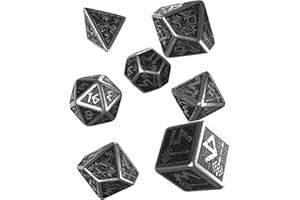 Q Workshop Metal Dwarven 7 Polyhedral Rpg Ornamented Dice Set, multicolore