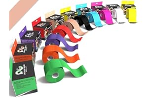 Physix Gear Sport Taśma kinezjologiczna, wodoodporna (5 cm x 5 m), przyjazne dla skóry kinezjotapy, z bardzo długą przyczepnością, taśma kinezjologiczna, odporna na prysznic i pot, wraz z instrukcją