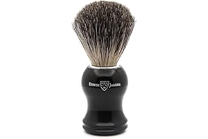 ‎EDWIN JAGGER Edwin Jagger 81P36 Klassischer Dachs-Rasierpinsel für Rasiercreme oder Seife für Männer (Schwarz)