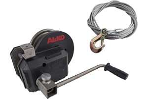 TRAILER PARTS4U Original Alko Optima Seilwinde 901-A mit Seil (8,5m lang / 6mm dick mit Karabinerhaken) Alko Abrollautomatik Handwinde Handseilwinde 1730014