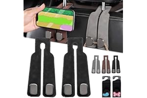 GIENSLRU Tekiep Car Seat Hooks, Car Seat Hooks for Headrest, Car Seat Back Storage Hook, Car Seat Back Double Hook, Car Seat Headrest Hooks for Purses and Bags (2*Black)