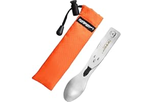 TONIFE MealBud 3 w 1 Zestaw sztućców kempingowych zawiera nóż, widelec i łyżkę, przybory do laptopa z nylonową torbą sztućce ze stali nierdzewnej do podróży i biwakowania