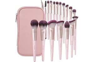 ‎MAANGE Make Up Pinsel MAANGE 18 Stück Professionelle Pinselset Makeup Premium Synthetische Gesicht Kabuki Makeup Pinsel Set mit Tasche Stiftung erröten Puder Lidschatten Pinsel Set（PinkGold)