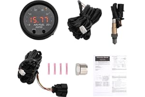 GLEDEWEN 30-0300 Wideband UGEO Air Fuel Ratio Gauge 52mm(2-1/16"), AFR/Lambda Controller Kit with LSU 4.9 Sensor