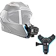 HIFFIN Helmet Chin Strap Mount Compatible with All Smart Phones Go pro Hero 11, 10, 9, 8, 7, 6, 5 and SJCAM DJI Osmo and All Action Cameras Made in India (Helmet Mount Blue)