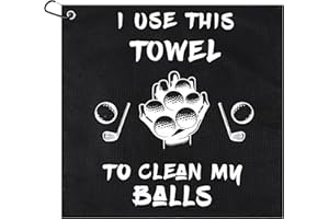 Deepton Golf Towel, Funny Golf Gifts for Men, Personalised Golf Towel Clean Golf Balls, Golf Accessories for Men, Novelty Golf Towels with Clip for Husband Boyfriend Dad Golfers (Black#1)