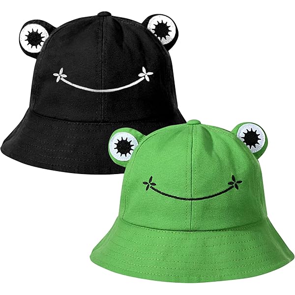 Frosch Sonnenhut Baumwolle - Niedlicher Buckethut Für Angeln, Wandern & Outdoor (verstellbar)