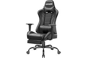 Homall Sedia da gioco per PC con poggiapiedi, sedia ergonomica da gaming per adulti, schienale alto, sedia reclinabile regolabile in altezza con supporto lombare e poggiatesta