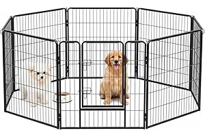 AQPET Recinto Modulare 80x80 cm per Cani, Gatti, Conigli e Roditori - 8 Pannelli Resistenti per Interno ed Esterno, Sicuro e Facile da Montare, Ideale per Casa e Giardino