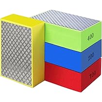 TOPZEA 4 Pack Diamond Hand Polishing Pads, Diamond Hand Sanding Blocks