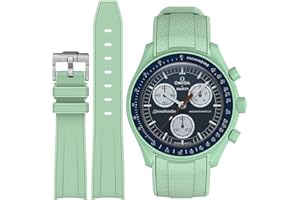 STANCHEV Pasek do zegarka Omega x Swatch MoonSwatch Speedmaster, 20 mm, miękki silikon, zakrzywiany, bez przerwy, dla mężczyzn i kobiet