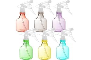 Youngever Lot de 6 Vaporisateur Vide Plastique Transparent 250ML, Bouteille Pulverisateur 250ML, Flacons Pulvérisateurs, Ronde et Couleur