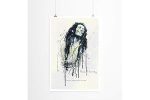 Paul Sinus Art Bob Marley - 90 x 60 cm - Sur papier photo métallisé nacré brillant de Masterclass