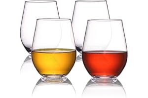 HAHASHOW Vaso de Agua Irrompible Vasos de Vino de Plástico Tritan, Whisky, Zumo, leche Para Camping Casa, 470ml Vaso de Plástico Juego de 4