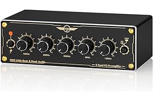 Douk Audio EQ5 Mini préamplificateur 5 bandes EQ préampli stéréo analogique égaliseur portable Processeur audio pour la maison/voiture (EQ5)