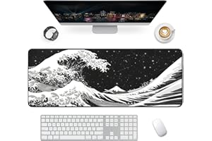 Giecy Tappetino mouse XXL gaming,Mousepad 800 x 300mm, tappetino scrivania grande dimensioni con base in gomma antiscivolo per tastiera, PC()